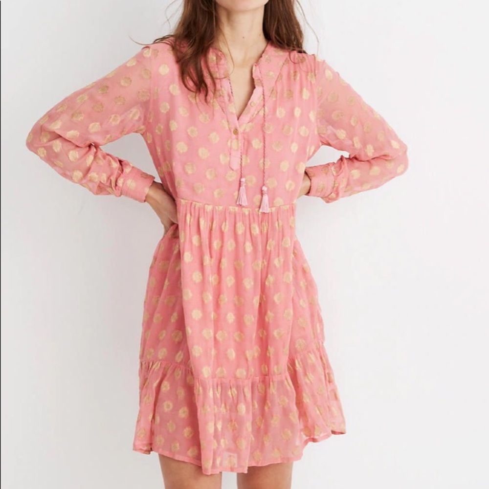 Madewell Cecilie Copenhagen Dea Tiered Dress, Sz M